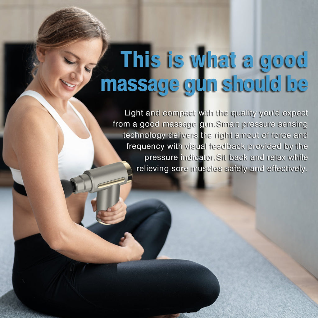 Massage Gun Deep Tissue for Pain Relief with 4 Massage Heads & 6 Speeds, Electric Mini Handheld Body Massager for Any Pain Relief