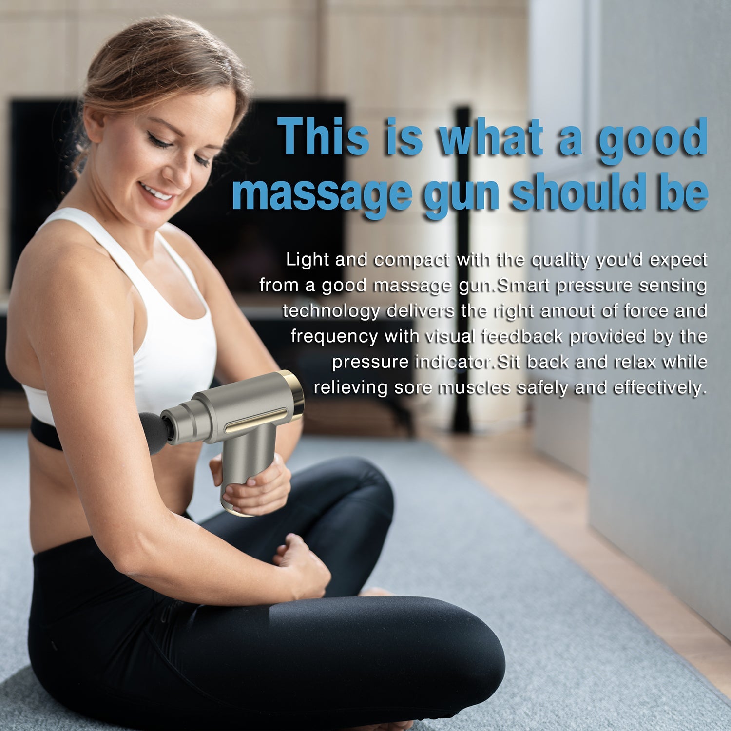 Massage Gun Deep Tissue for Pain Relief with 4 Massage Heads & 6 Speeds, Electric Mini Handheld Body Massager for Any Pain Relief